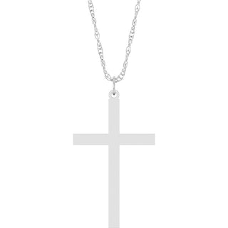 14K White Cross 18" Necklace