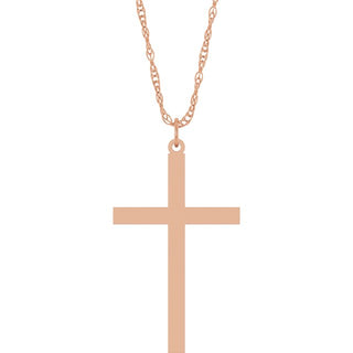 14K Rose Cross 18" Necklace