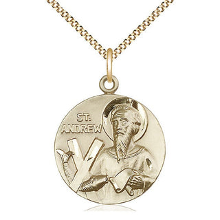 14kt Gold Filled Saint Andrew Medal Catholic Jewelry
