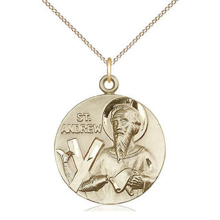 14kt Gold Filled Saint Andrew Medal Catholic Jewelry