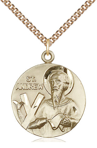 14kt Gold Filled Saint Andrew Medal Catholic Jewelry