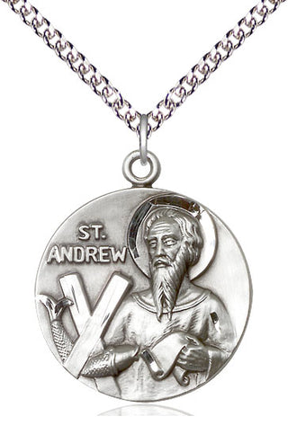 Sterling Silver Saint Andrew Medal Catholic Jewelry