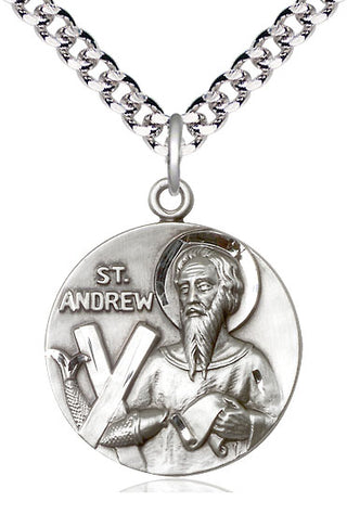 Sterling Silver Saint Andrew Medal Catholic Jewelry