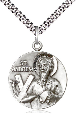 Sterling Silver Saint Andrew Medal Catholic Jewelry