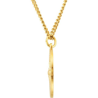 24K Yellow Gold-Plated 22 mm Round St. Jude 24" Necklace