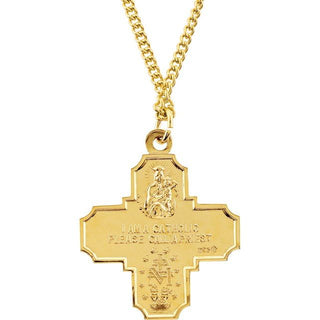 24K Yellow Gold-Plated Sterling Silver Four-Way Cross 24" Necklace