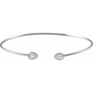 14K White 1/2 CTW Natural Diamond Bangle Bracelet