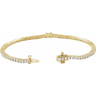 14K Yellow 3 CTW Natural Diamond Line 7" Bracelet