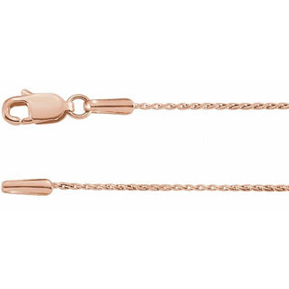 16 Inch Wheat Chain With Lobster 14K White Gold