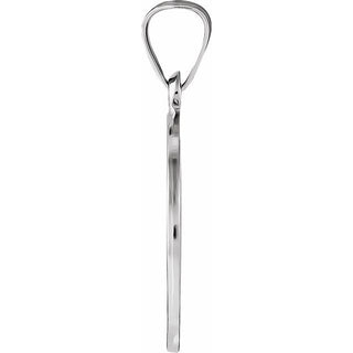 14K White 15 mm Round St. Joseph Medal  