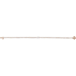14K Rose 3 CTW Natural Diamond Line 7" Bracelet