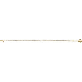 14K Yellow 3 CTW Natural Diamond Line 7" Bracelet