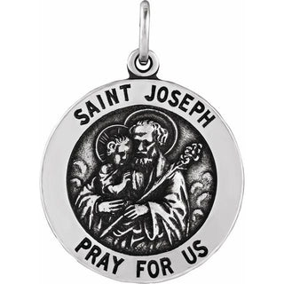 Sterling Silver 22 mm Saint Joseph Medal  