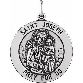 Sterling Silver 25 mm Saint Joseph Medal  
