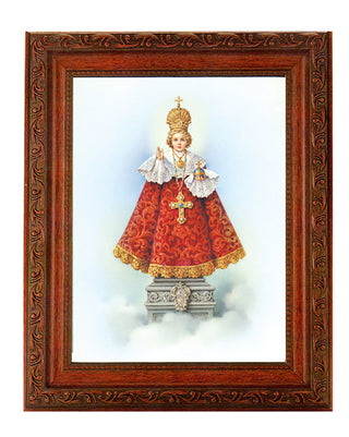 Infant Of Prqgue In Ornate Wood Frame 10" X 12"