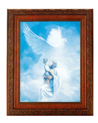 Christ Welcoming Child 8X10 Print Ornate Wood Frame 10X12"