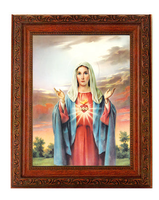 Immaculate Heart Ornate Wood Frame 10" X 12"