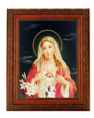 Immaculate Heart Ornate Wood Frame 10" X 12"