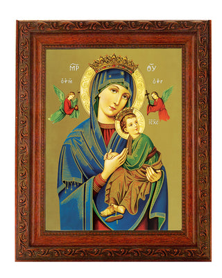 Our Lady Of Perpetual Help Wood Ornat Frame 10" X 12"