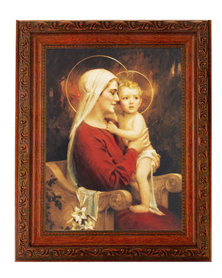 Chambers-Madonna And Child In Ornate Wood Frame 10" X 12"