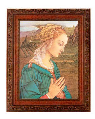 Lippi-Madonna In Ornate Wood Frame 10" X 12"