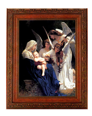 Bouguereau Heavenly Melodie In Ornate Wood Frame 10" X 12"