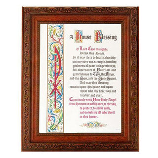 House Blessng In Ornate Wood Frame 10" X 12"