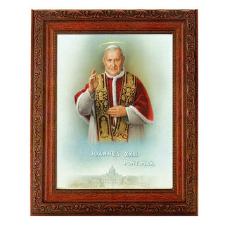 Saint John XXIII In Ornate Wood Frame 10" X 12"