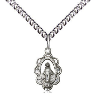 Sterling Silver Miraculous Medal Religious and Catholic Jewelry