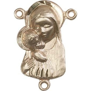 14kt Gold Madonna & Child Rosary Center Rosary Center