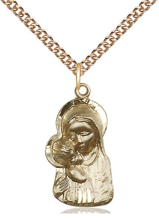 14kt Gold Filled Madonna & Child Medal Religious Jewelry