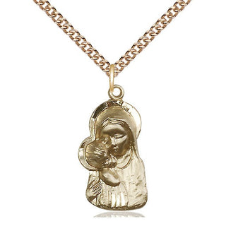 14kt Gold Madonna & Child Medal