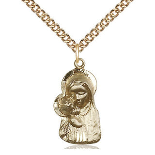 14kt Gold Madonna & Child Medal