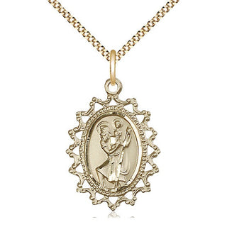 14kt Gold Filled Saint Christopher Medal Catholic Jewelry