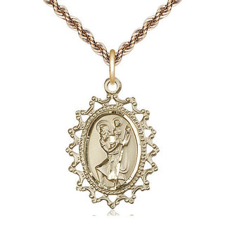 14kt Gold Filled Saint Christopher Medal Catholic Jewelry