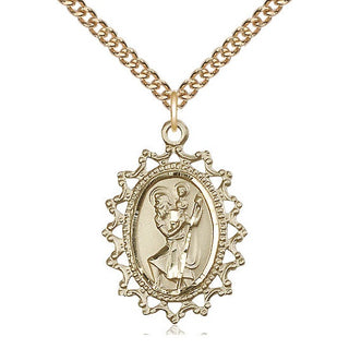 14kt Gold Saint Christopher Medal
