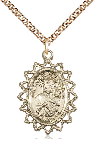 14kt Gold Filled Our Lady of Czestochowa Medal Catholic Jewelry