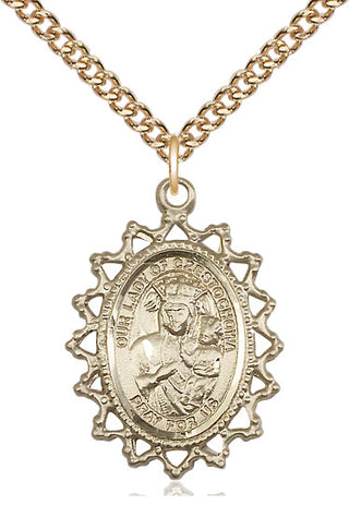 14kt Gold Filled Our Lady of Czestochowa Medal Catholic Jewelry
