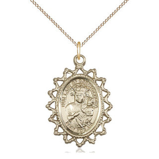 14kt Gold Our Lady of Czestochowa Medal