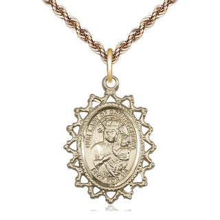 14kt Gold Our Lady of Czestochowa Medal