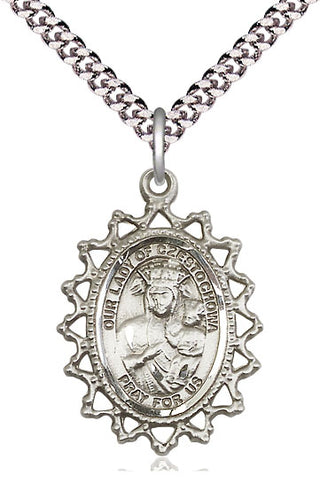 Sterling Silver Our Lady of Czestochowa Medal Catholic Jewelry