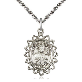 Sterling Silver Our Lady of Czestochowa Medal Catholic Jewelry