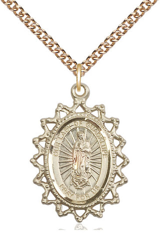 14kt Gold Filled Our Lady of Guadalupe Medal Catholic Jewelry