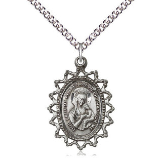 Sterling Silver Our Lady of Perpetual Help Medal Catholic Jewelry