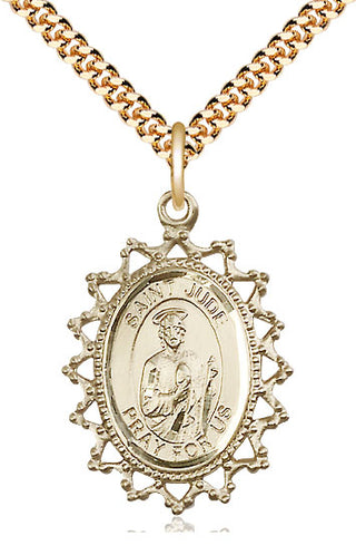14kt Gold Filled Saint Jude Medal Catholic Jewelry