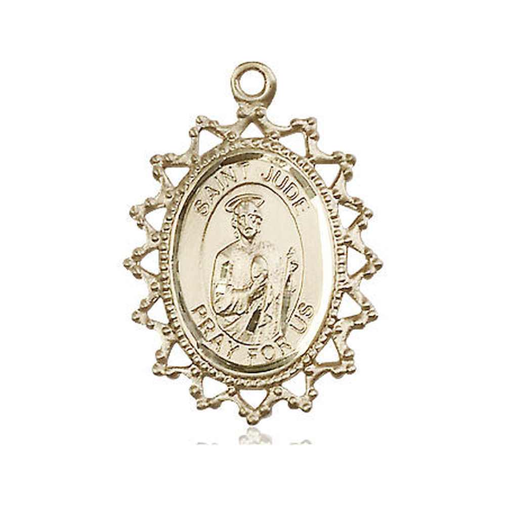 14kt Gold Saint Jude Medal Large Catholic Jewelry – CatholicShop.com