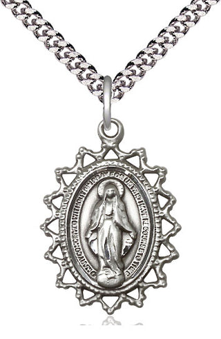 Pewter Miraculous Medal Catholic Jewelry