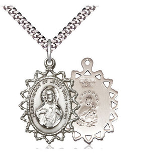 Sterling Silver Scapular Medal Catholic Jewelry
