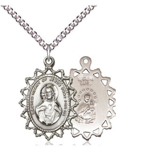Sterling Silver Scapular Medal Catholic Jewelry