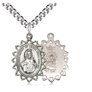 Sterling Silver Scapular Medal Catholic Jewelry